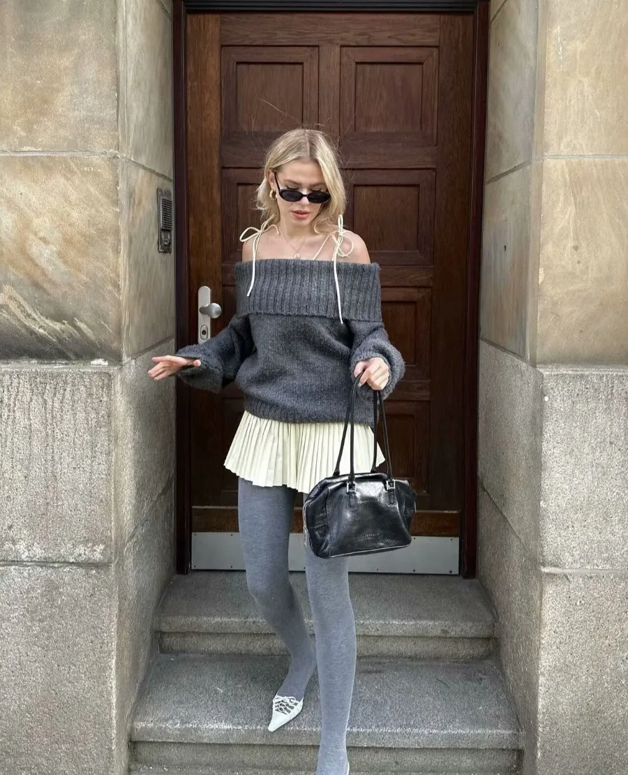 Perel Off-Shoulder Loose Sweater