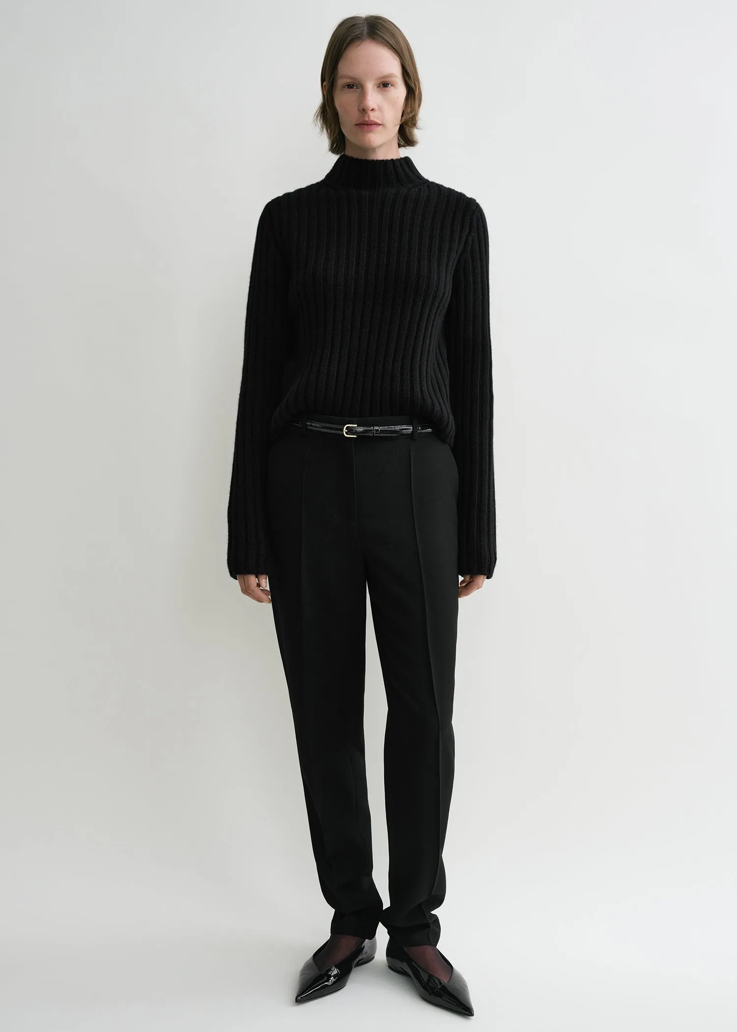 Petite chunky rib knit black