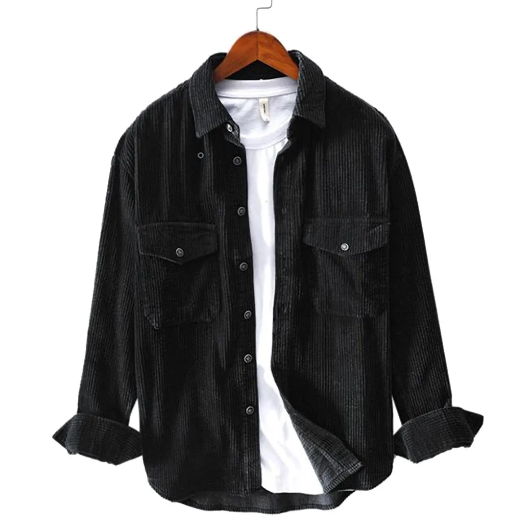 Pologize™ Loose Corduroy Button-Down Shirt