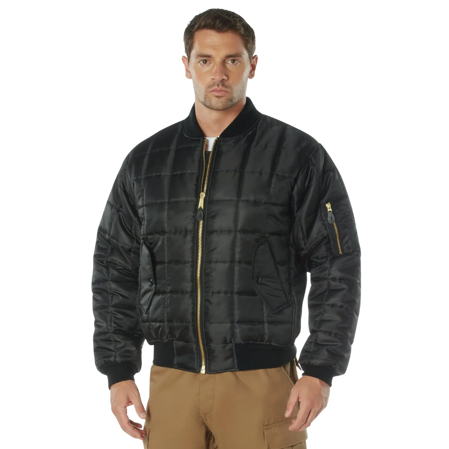 Rothco Quilted MA-1 Flight Jacket-BLACK