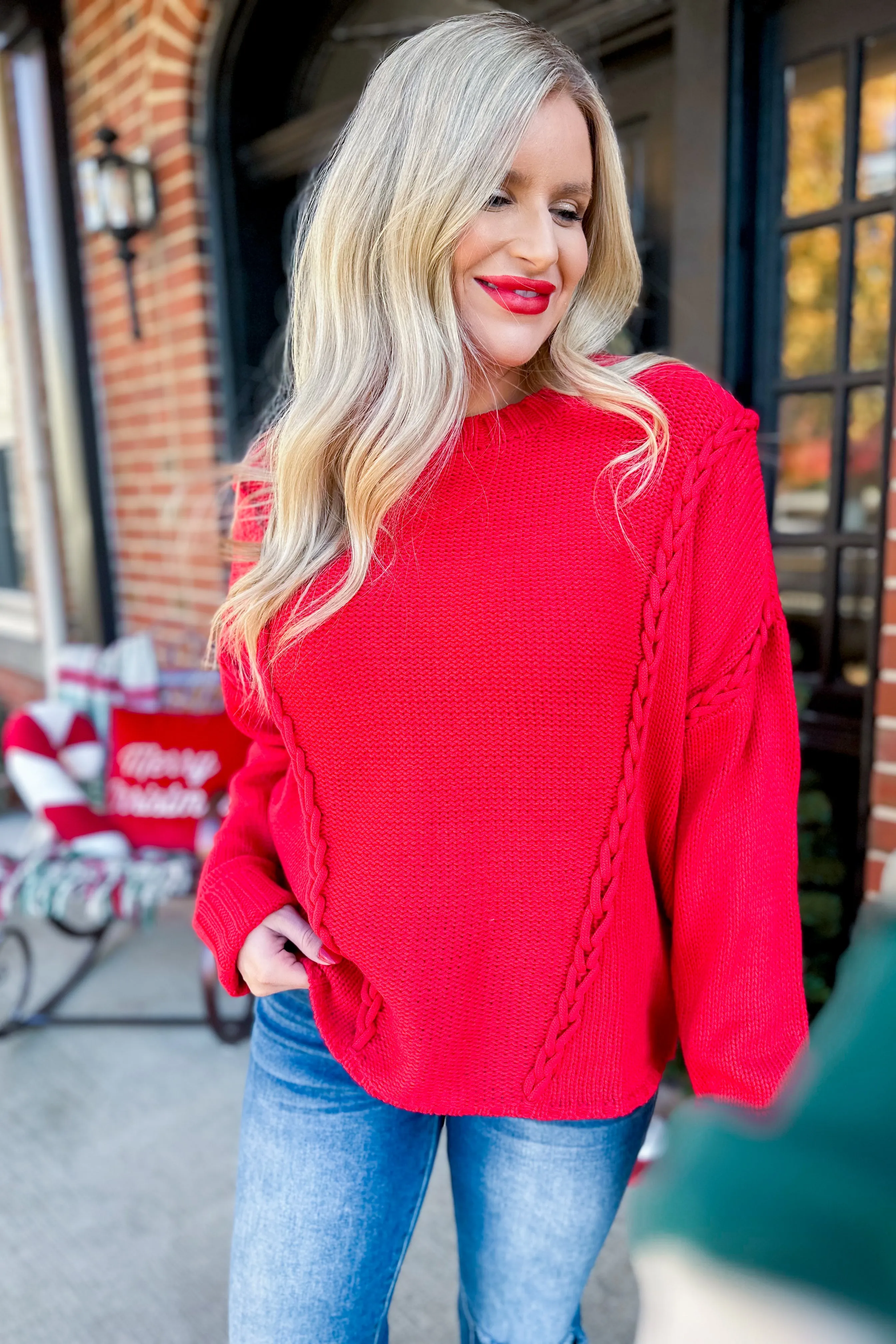 Scarlett Casual Knit Chunky Braid Sweater [S-3X]