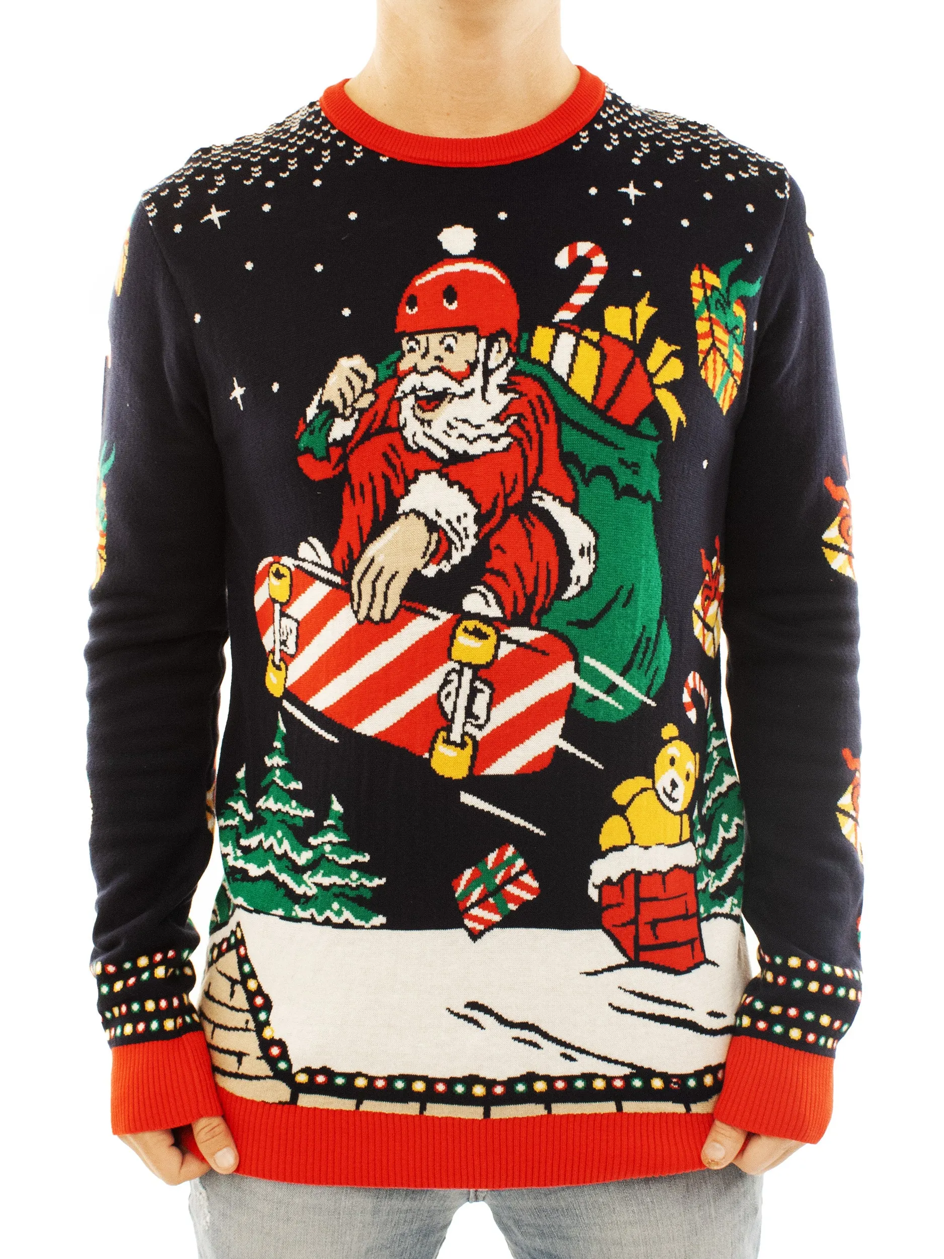 Skateboard Santa | Ugly Christmas Sweater For Men & Women | Unisex Sizing