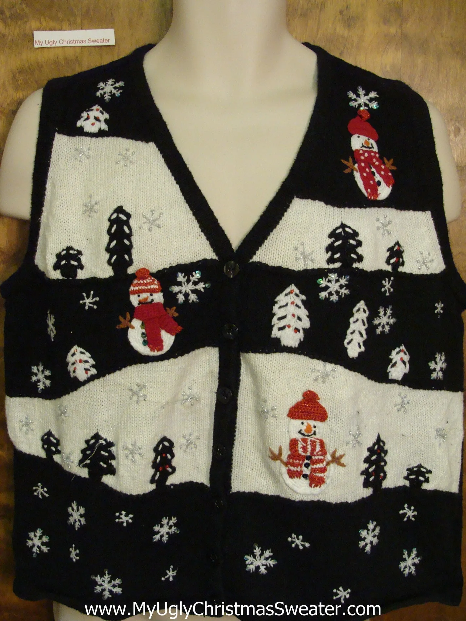 Snowmen in Winter Corny Christmas Sweater Vest