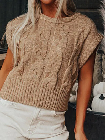 TEEK - Cable-Knit Drop Sleeveless Sweater