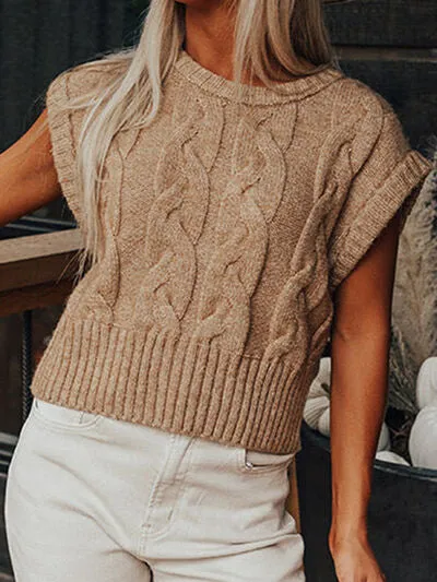 TEEK - Cable-Knit Drop Sleeveless Sweater