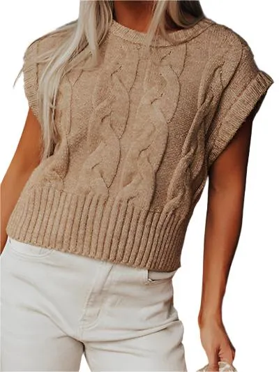 TEEK - Cable-Knit Drop Sleeveless Sweater