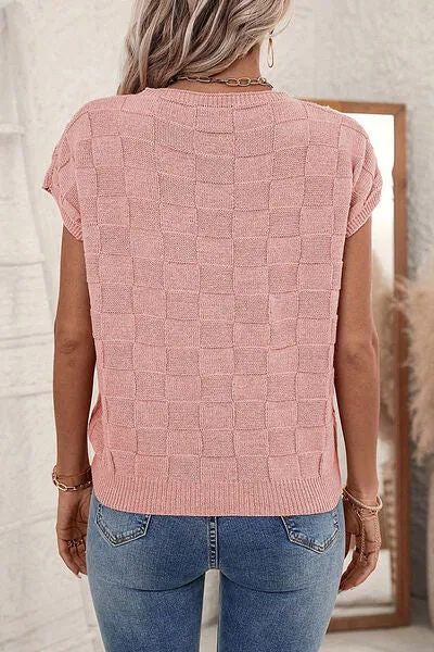 TEEK - Plaid Pocketed Dusty Pink Sweater