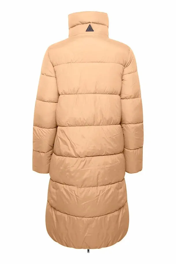 The Bomina Puffer Long Jacket - Tannin - PLUS