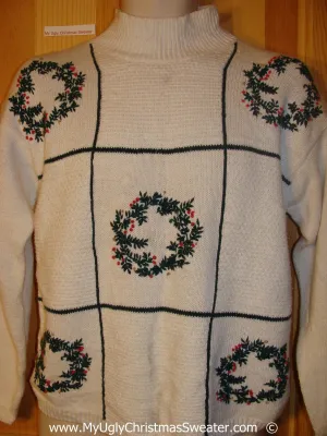 Tic Tac Wreath Christmas Sweater