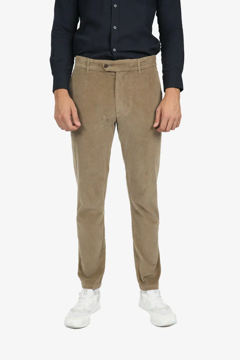 Tobacco Cotton Elastane Corduroy Cord Pant