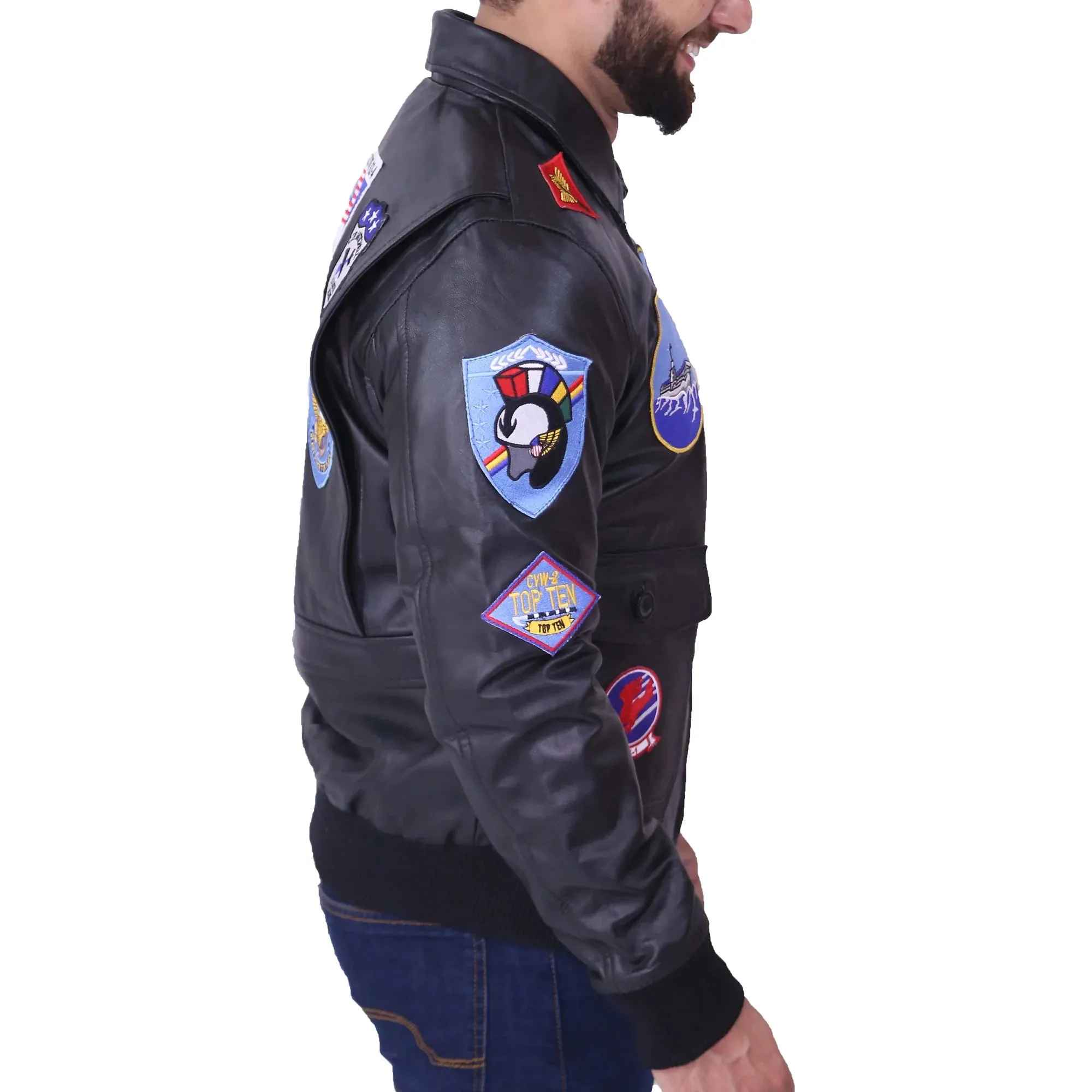 Top Gun G1 Maverick Black Bomber Jacket