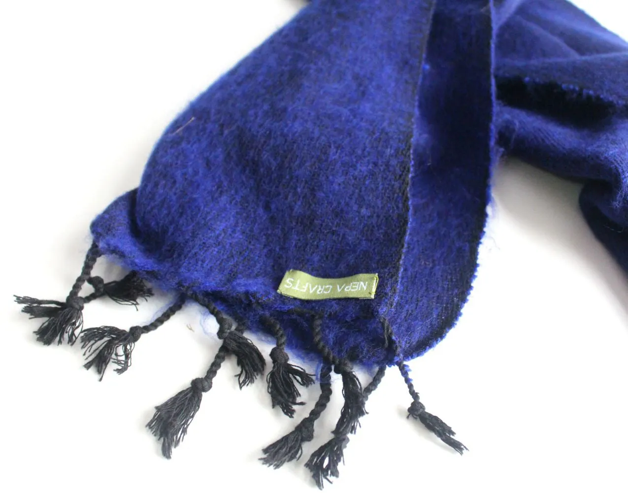 Traditionally Hand Loomed Dark Blue Woolen Muffler