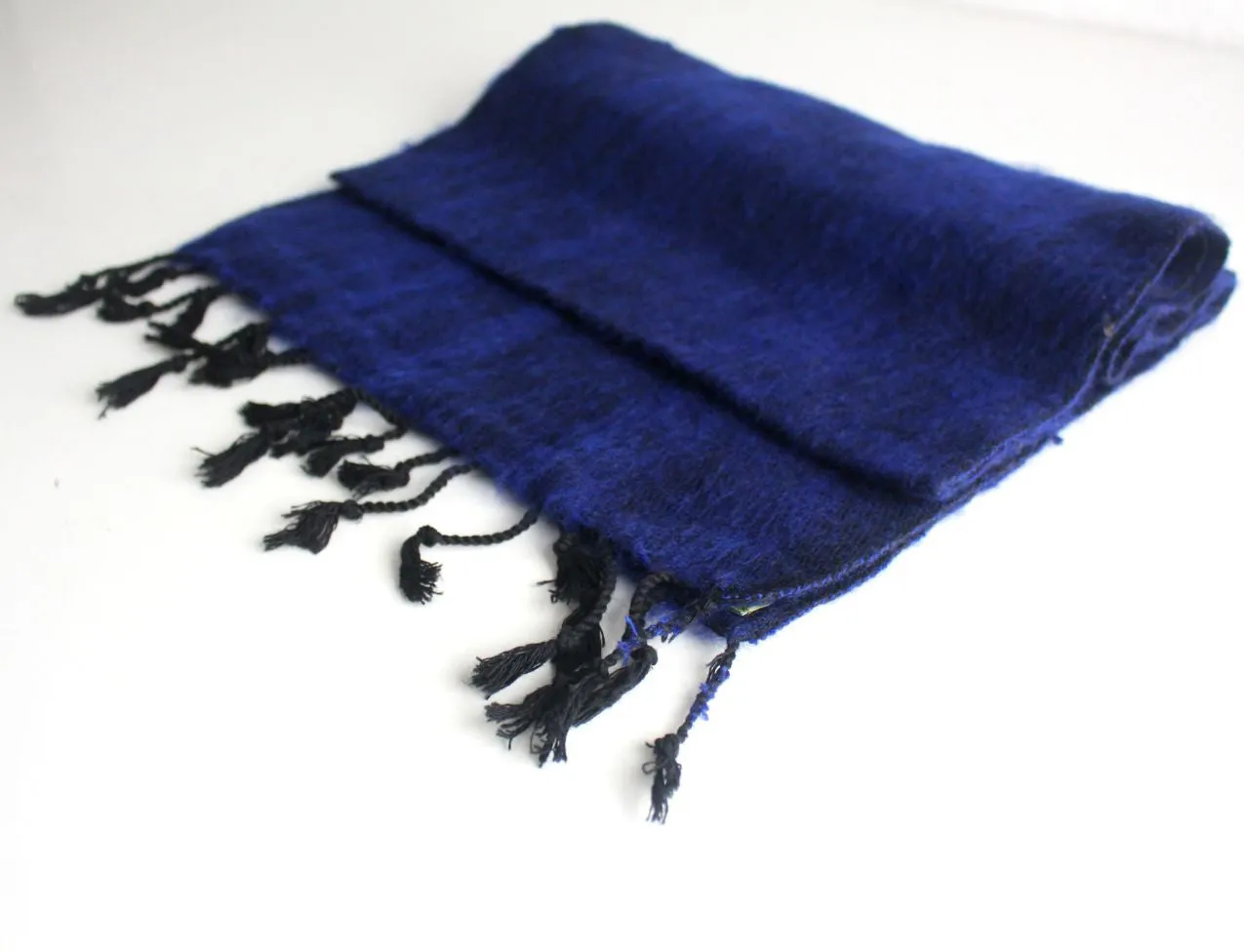 Traditionally Hand Loomed Dark Blue Woolen Muffler