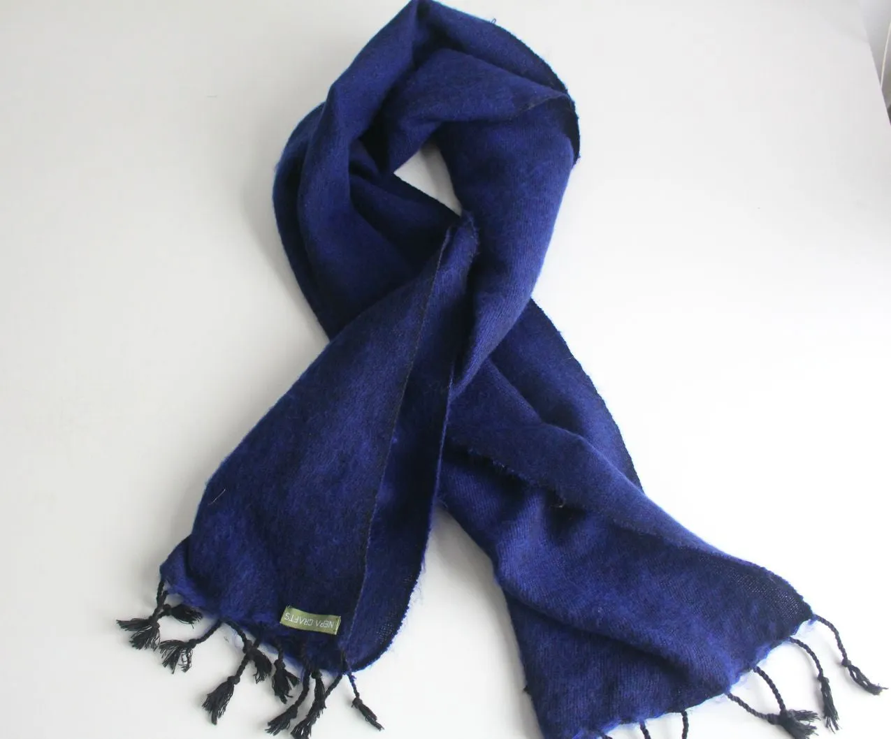 Traditionally Hand Loomed Dark Blue Woolen Muffler