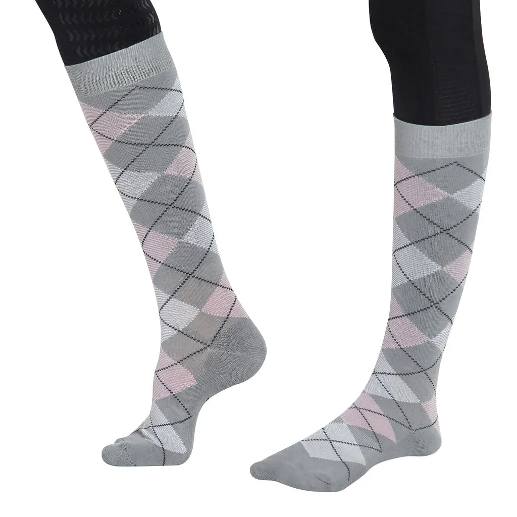 TuffRider Ladies Bamboo Argyle Knee Hi Socks