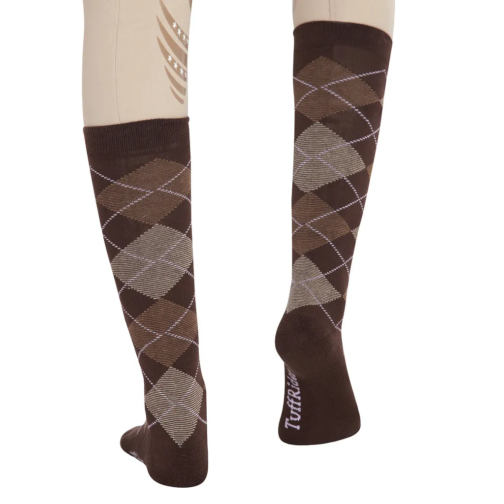 TuffRider Ladies Bamboo Argyle Knee Hi Socks