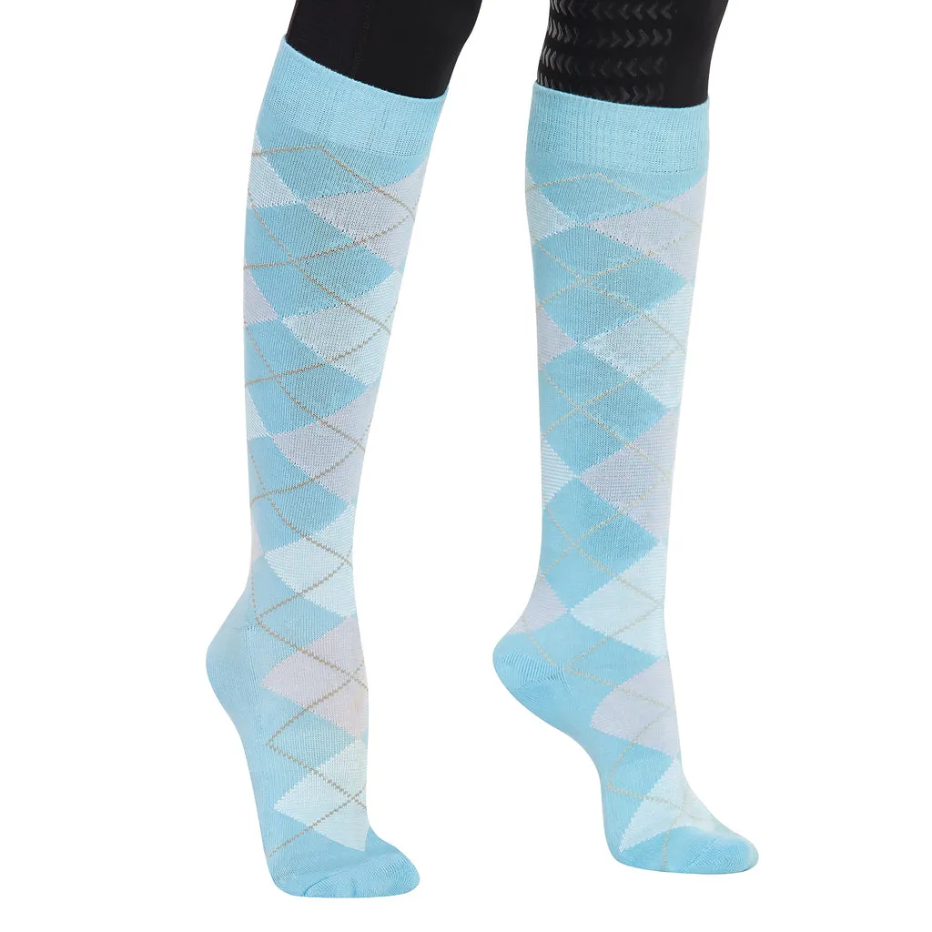 TuffRider Ladies Bamboo Argyle Knee Hi Socks