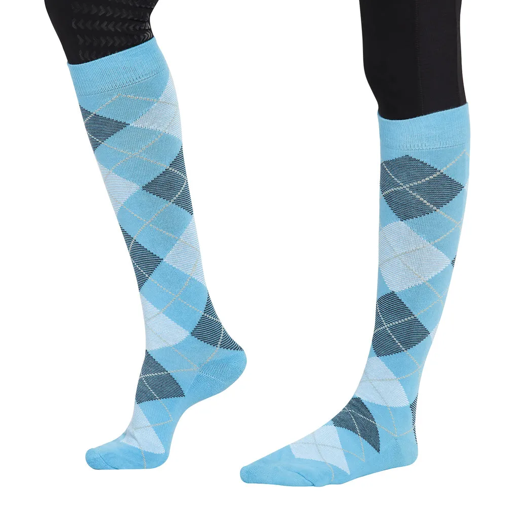 TuffRider Ladies Bamboo Argyle Knee Hi Socks