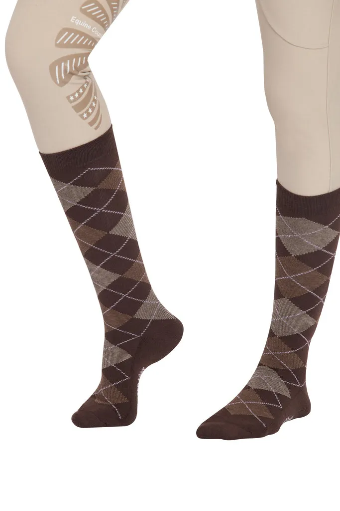 TuffRider Ladies Bamboo Argyle Knee Hi Socks