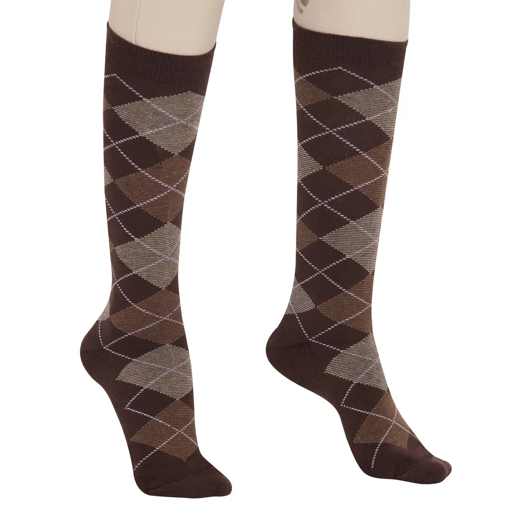 TuffRider Ladies Bamboo Argyle Knee Hi Socks