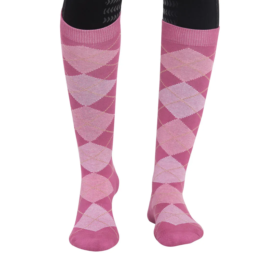 TuffRider Ladies Bamboo Argyle Knee Hi Socks