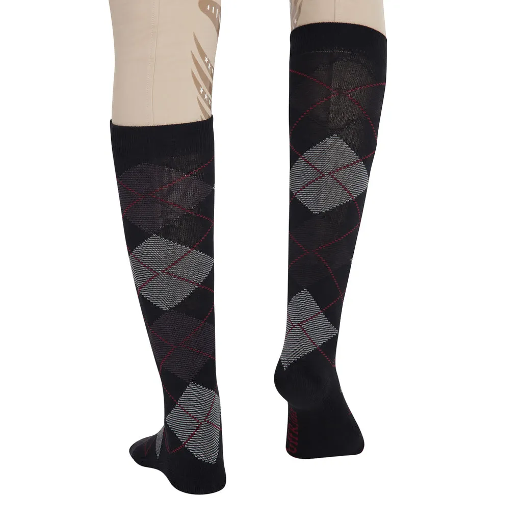 TuffRider Ladies Bamboo Argyle Knee Hi Socks