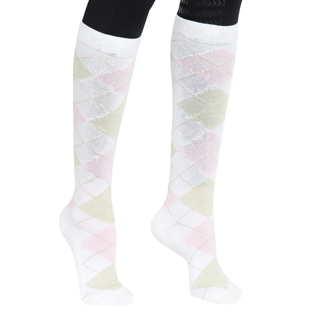 TuffRider Ladies Bamboo Argyle Knee Hi Socks