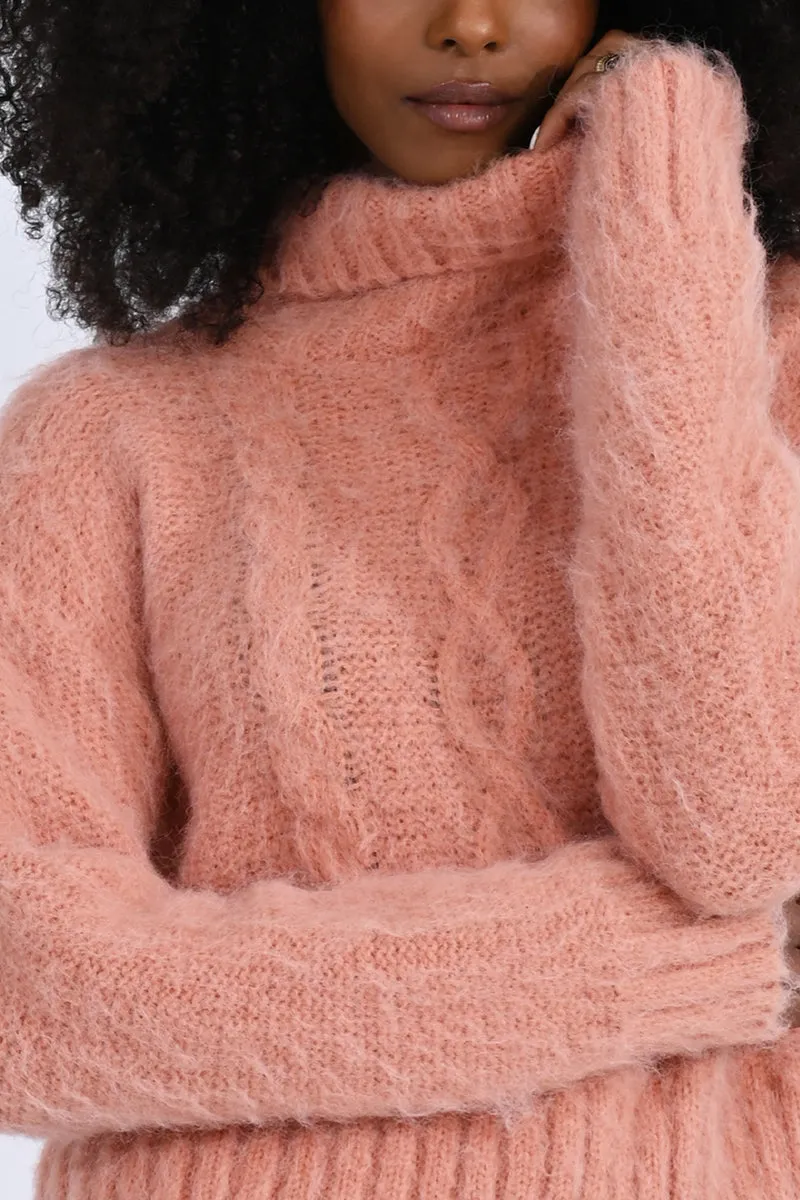 Turtleneck Cable Knit Sweater