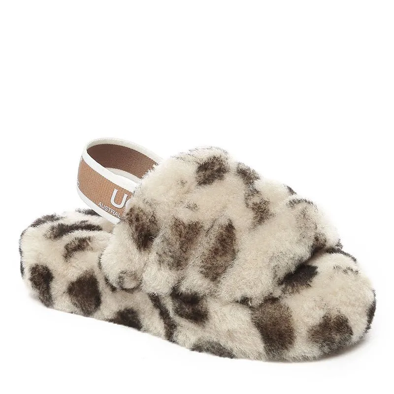 UGG Kids Puffy Leopard Slides