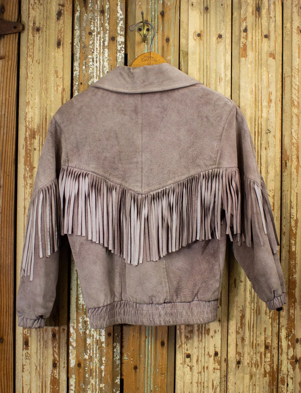 Vintage KC Collections Fringe Suede Bomber Jacket 80s Small