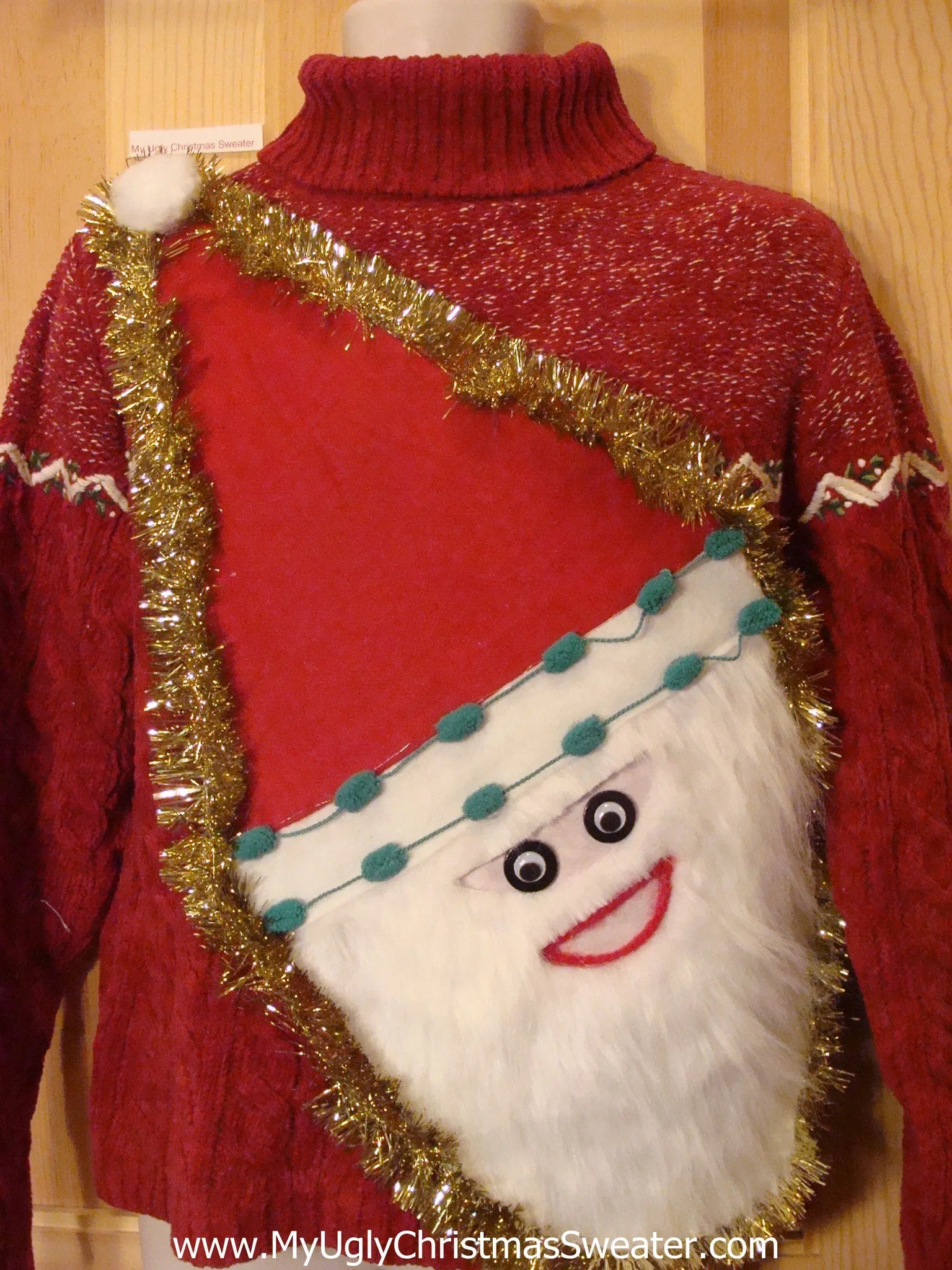 Wacky Santa Ugly Christmas Sweater Red Pullover