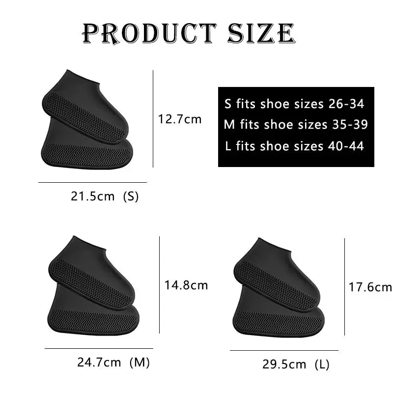 Waterproof Shoes Covers 1 Pair Reusable Of Silicone For Outdoor