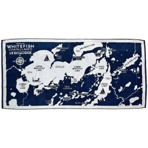 Whitefish Chain of Lakes Map Towel