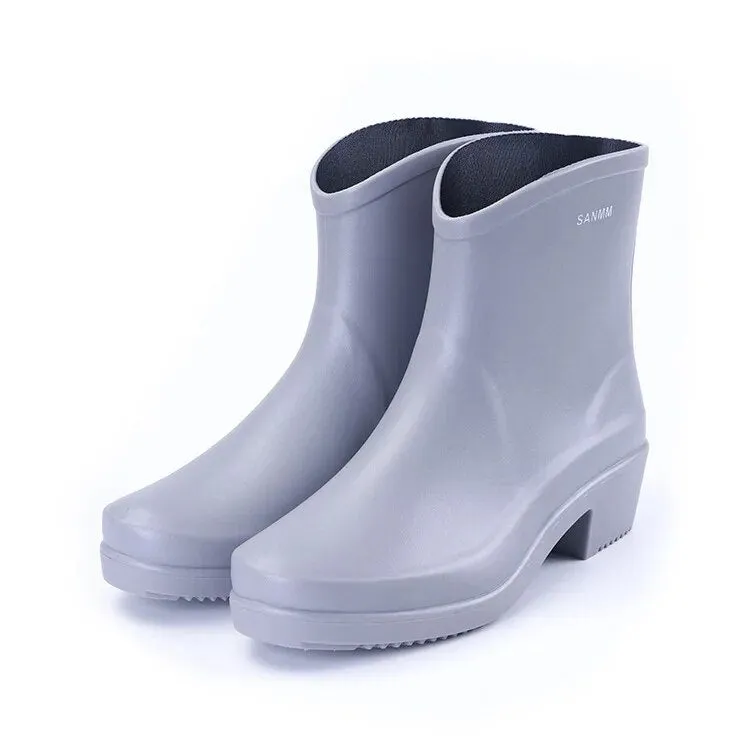 Women Ankle Boot Waterproof PVC Shoes Spring Rubber Boots Female Casual Galoshes Rain Boots - WRB50160