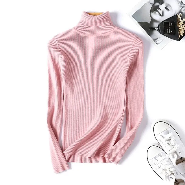 women Knitted Turtleneck Sweater