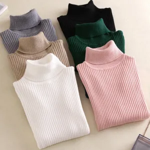 women Knitted Turtleneck Sweater