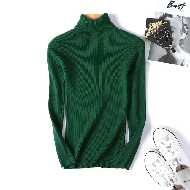 women Knitted Turtleneck Sweater