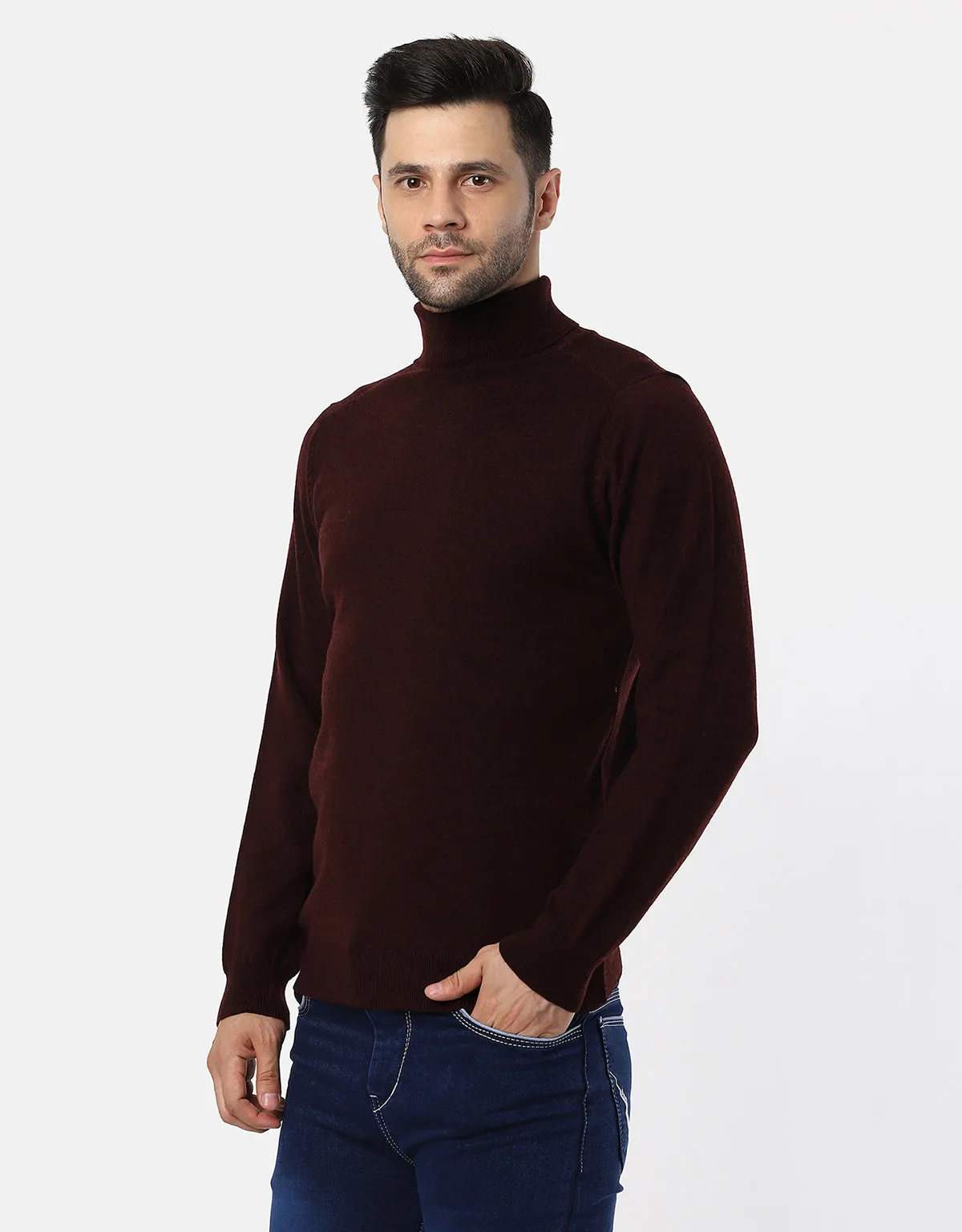 Woolen High Neck Sweater For Men