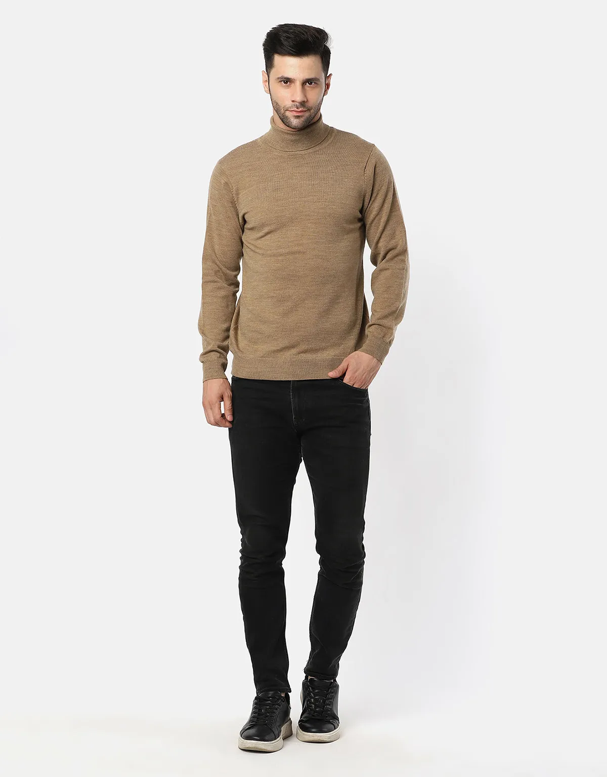 Woolen High Neck Sweater For Men