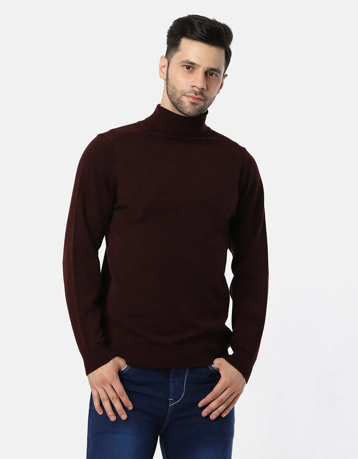 Woolen High Neck Sweater For Men