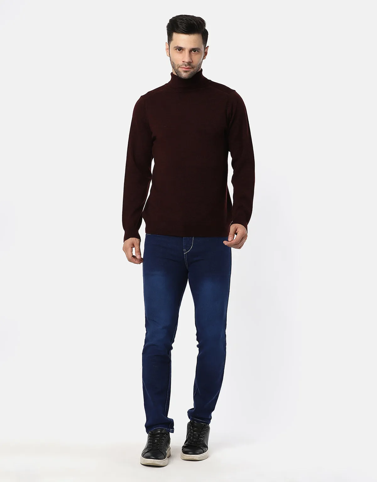 Woolen High Neck Sweater For Men