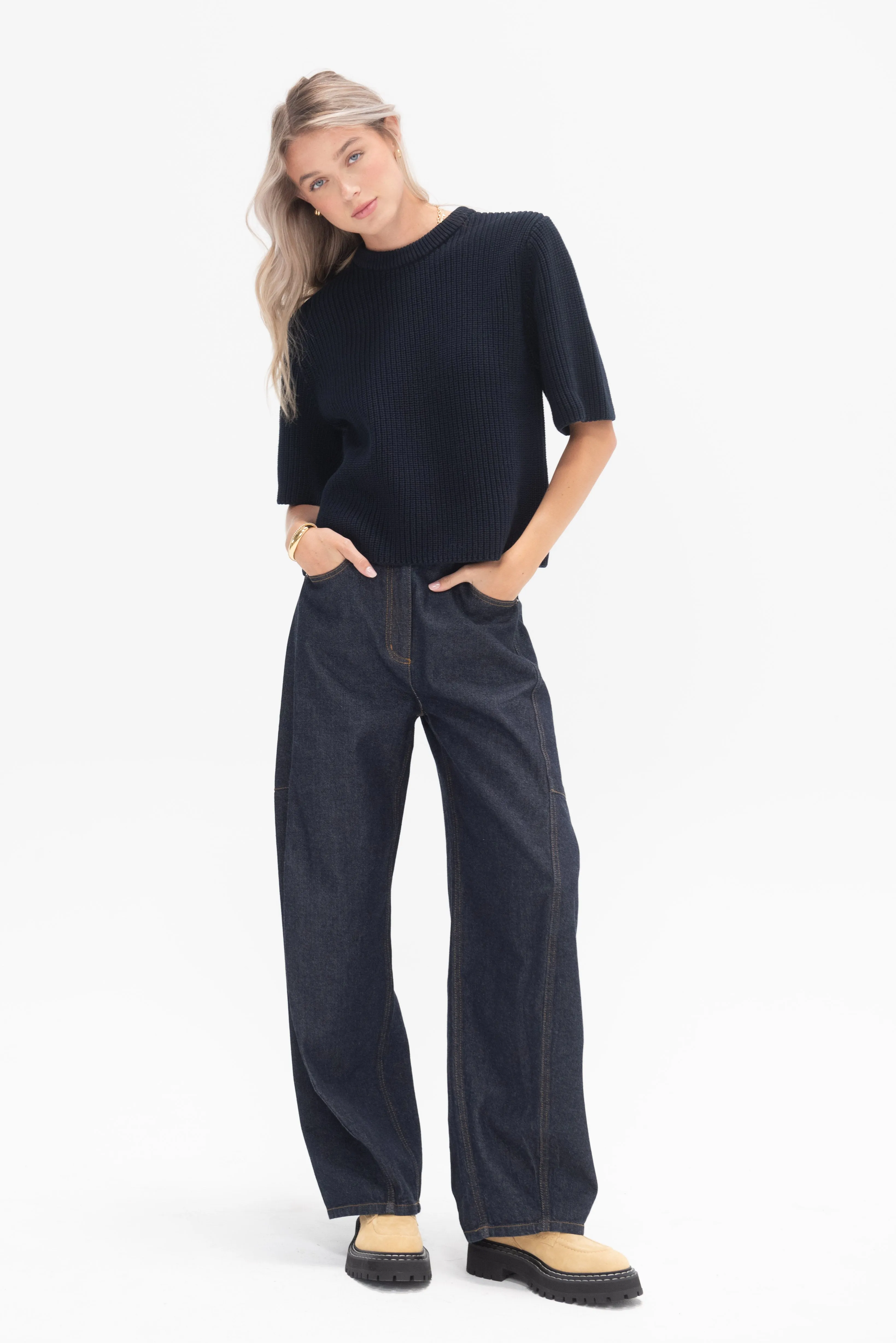 Yasu Organic Top, Navy